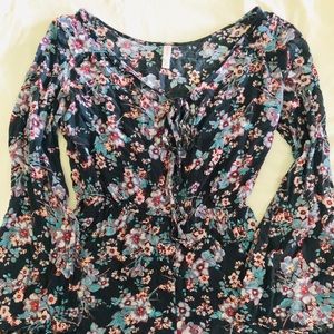 Navy Floral Romper